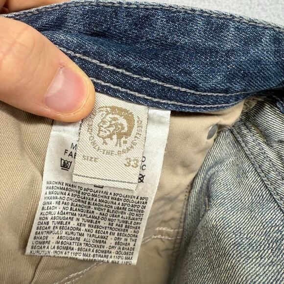 Diesel jeans mens 33x32 Fits 34x33 Blue Larkee Straight Whisker Vintage y2k - Picture 15 of 16